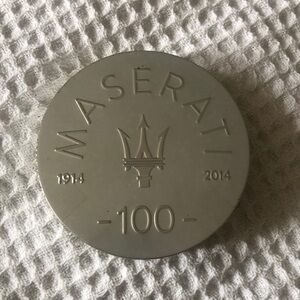 Maserati Super Cute Small Silver Tin Container W/Lid 1914-2014-100 Yrs /
